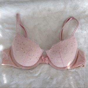 VS very sexy lined Demi bra light pink lace size 32B